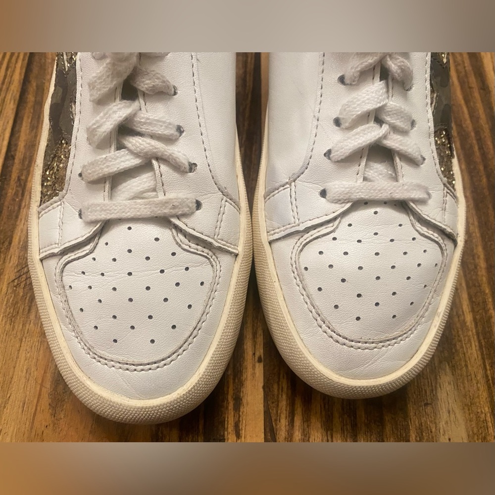 Vintage Havana Women's Size 5.5 Forrest RO White Glitter Camo Distressed Sneaker - Picture 4 of 5